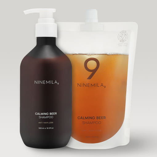 [NINEMILA]나인밀라 카밍비어 (맥주효모) 탈모샴푸(500ml) + 리필(500ml) 세트