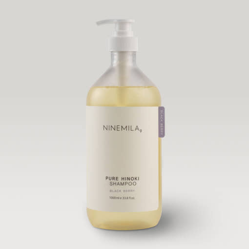 [NINEMILA]나인밀라 퓨어히노끼 샴푸 1000ml 비건 대용량 샴푸 화이트머스크향 1개 + 블랙베리향 1개 세트 (1L*2개)