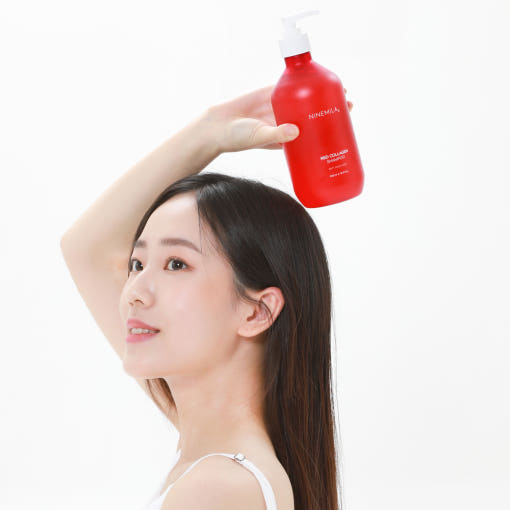 [NINEMILA]나인밀라 레드콜라겐 손상모발용 탈모샴푸 본품(500ml) + 리필(500ml) 세트