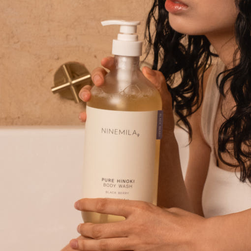 [NINEMILA]나인밀라 퓨어히노끼 샴푸 1000ml 비건 대용량 샴푸 화이트머스크향 1개 + 블랙베리향 1개 세트 (1L*2개)