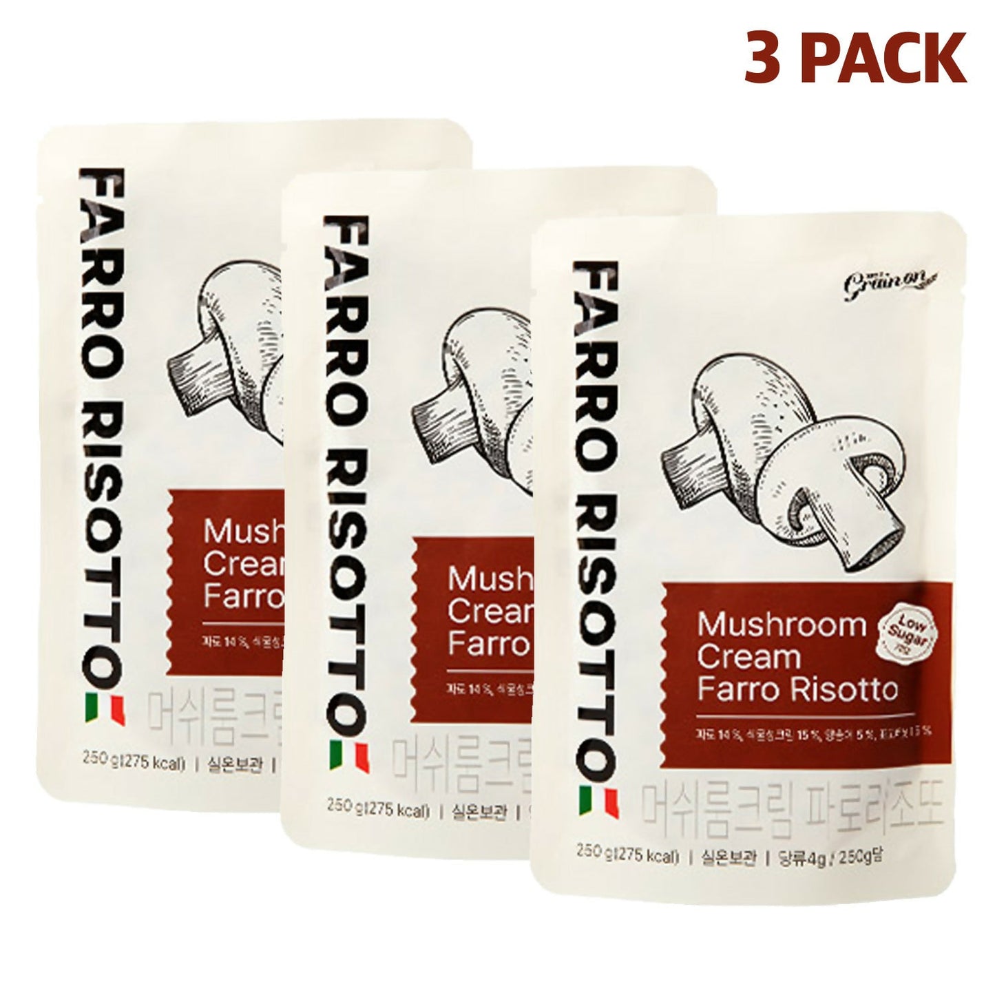 [GrainOn_그레인온] 안성재 쉐프 레시피 그대로 앗있는 머쉬룸 크림 파로 리조또 250g x 3인분