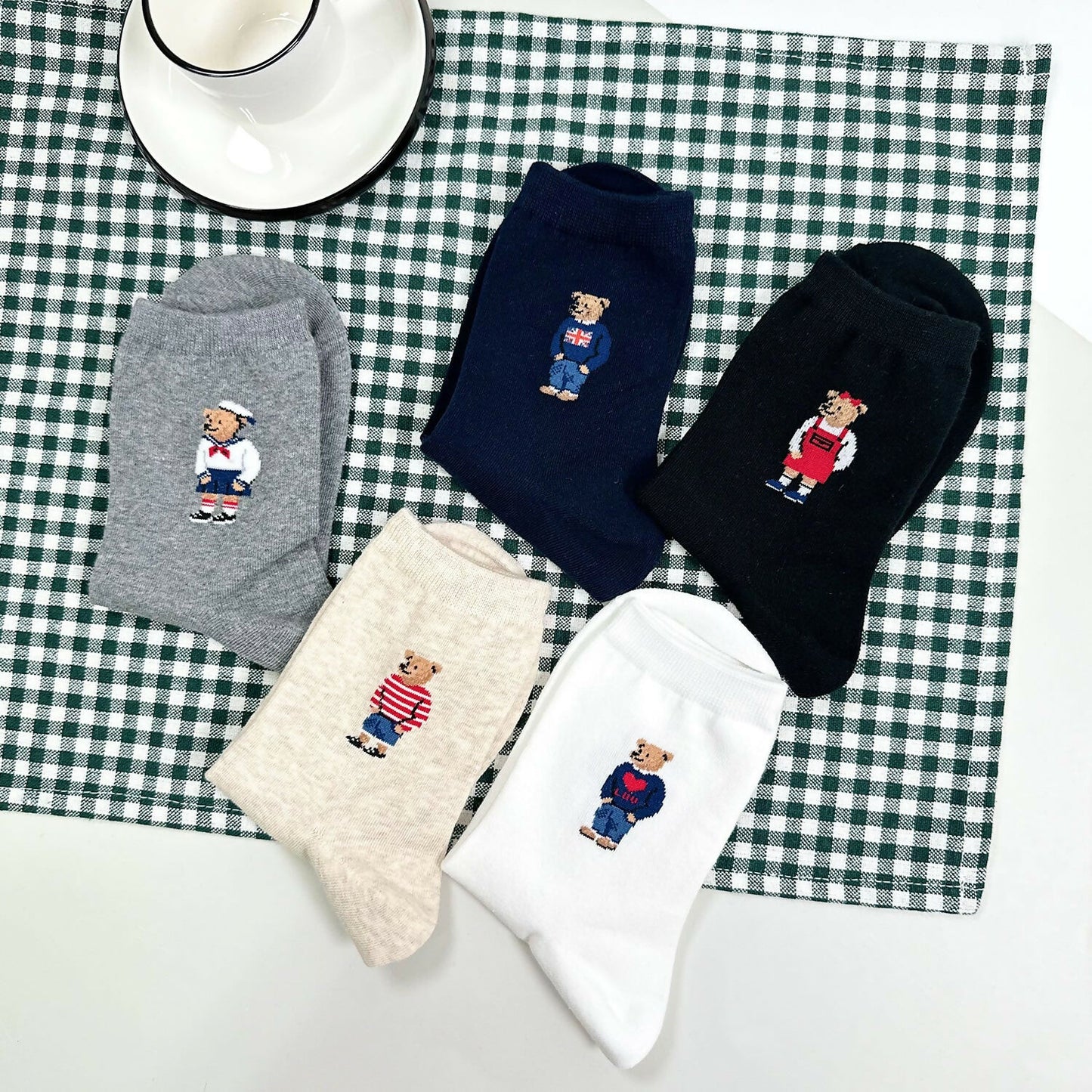 [Daily Sox Studio] 여성 레이디 클래식 크루 양말 (5컬러 세트) W Lady Crew Socks (5 Color Set)_Made in Korea