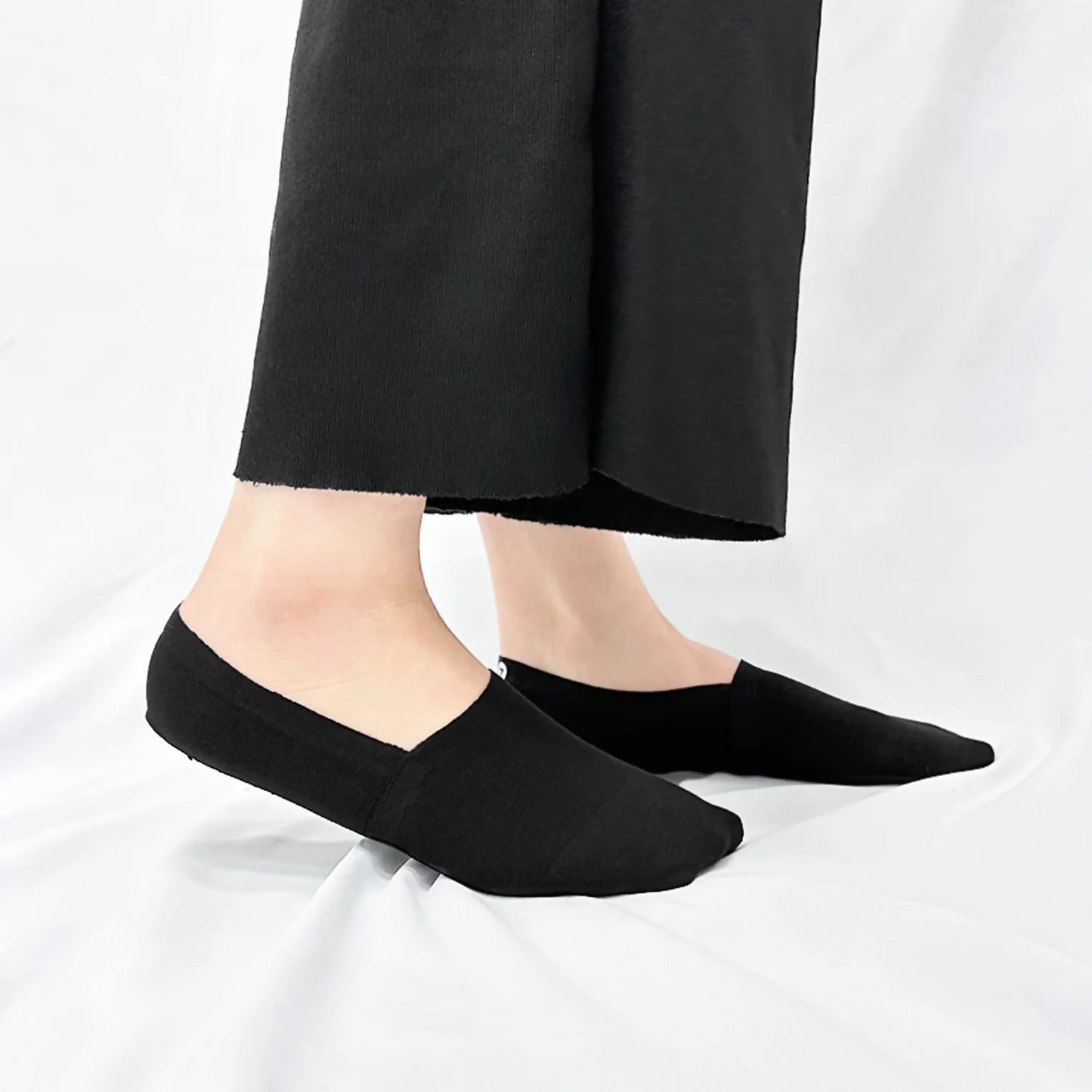 [Daily Sox Studio] 남녀공용 무봉제 실리콘 논슬립 페이크삭스 (블랙 4켤레 세트) Unisex No Show Non Slip Premium Socks (Black/4 Pack)_Made in Korea