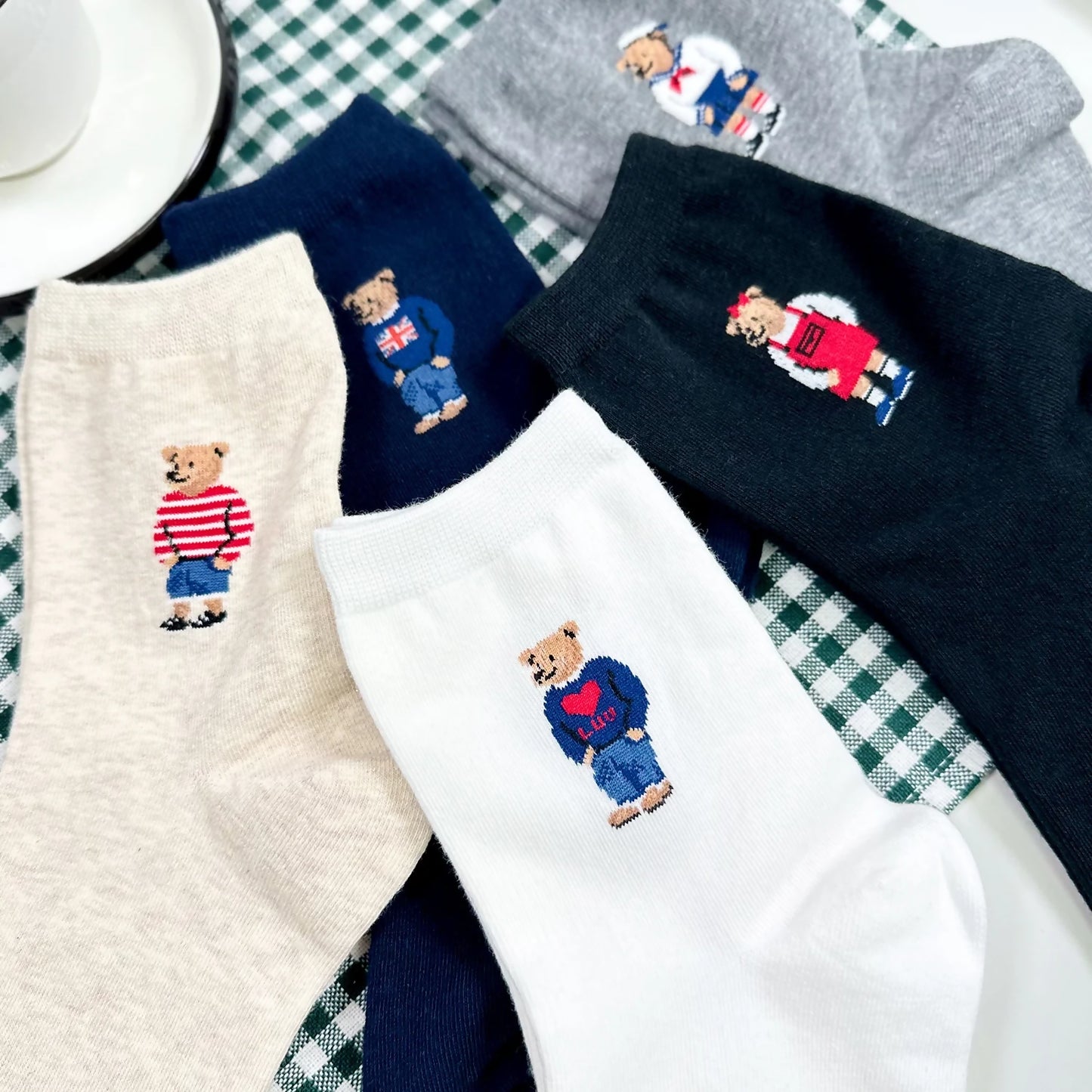 [Daily Sox Studio] 여성 레이디 클래식 크루 양말 (5컬러 세트) W Lady Crew Socks (5 Color Set)_Made in Korea