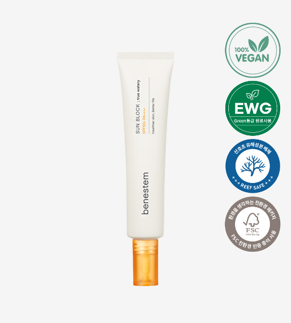 배내스템 선블록 트루 워터리(40ml, SPF50+ PA++++) 스킨케어 같은 수분 촉촉 선크림